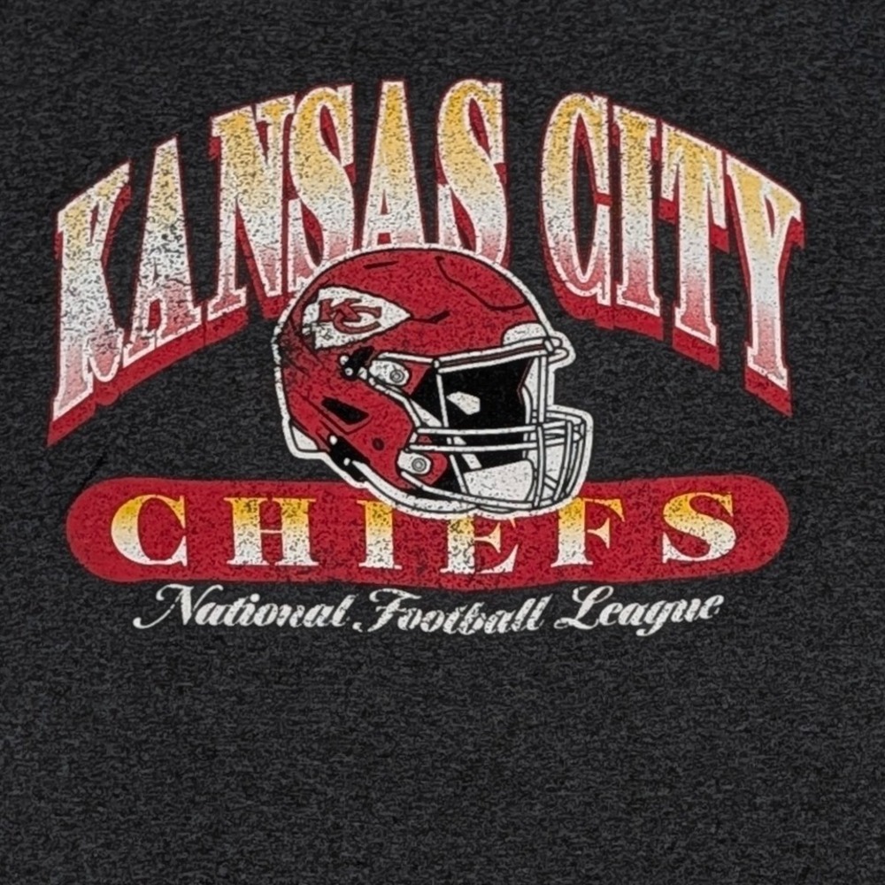 NFL Kansas City Chiefs Graphic T-Shirt Mens Large Charcoal Grey Short Sleeve